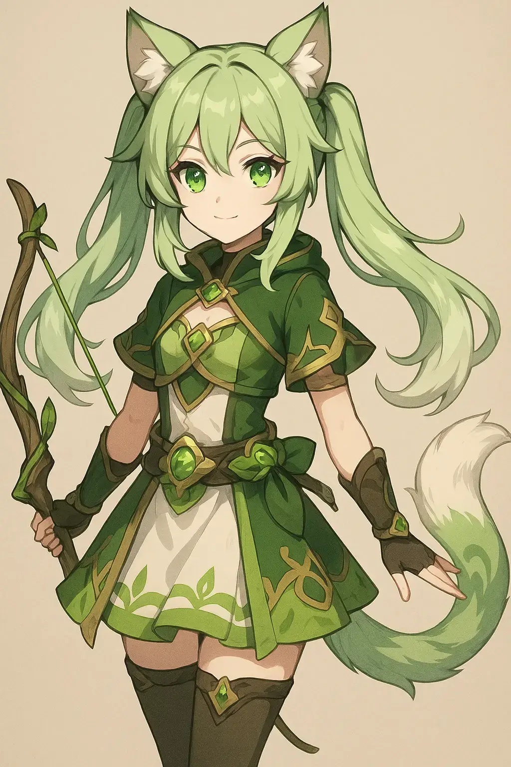 cat girl image to character sheet generator