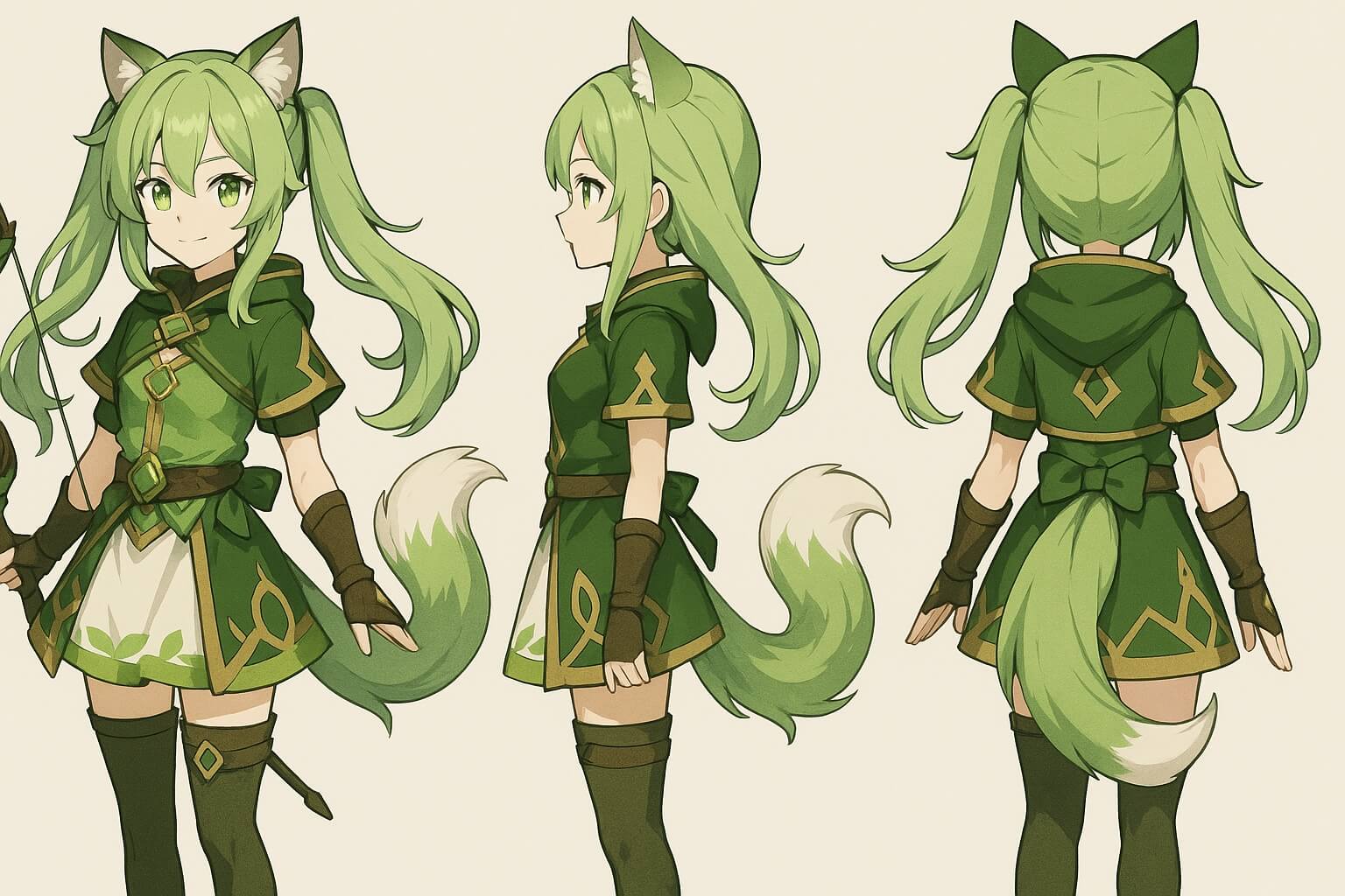 cat girl image converted by character sheet generator