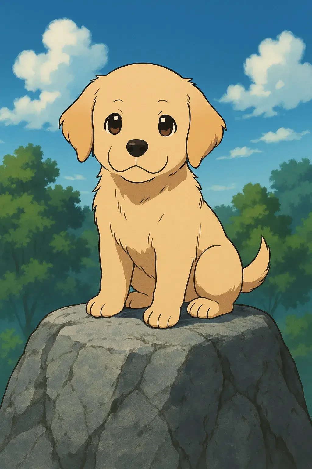 dog photo converted by anime ai filter