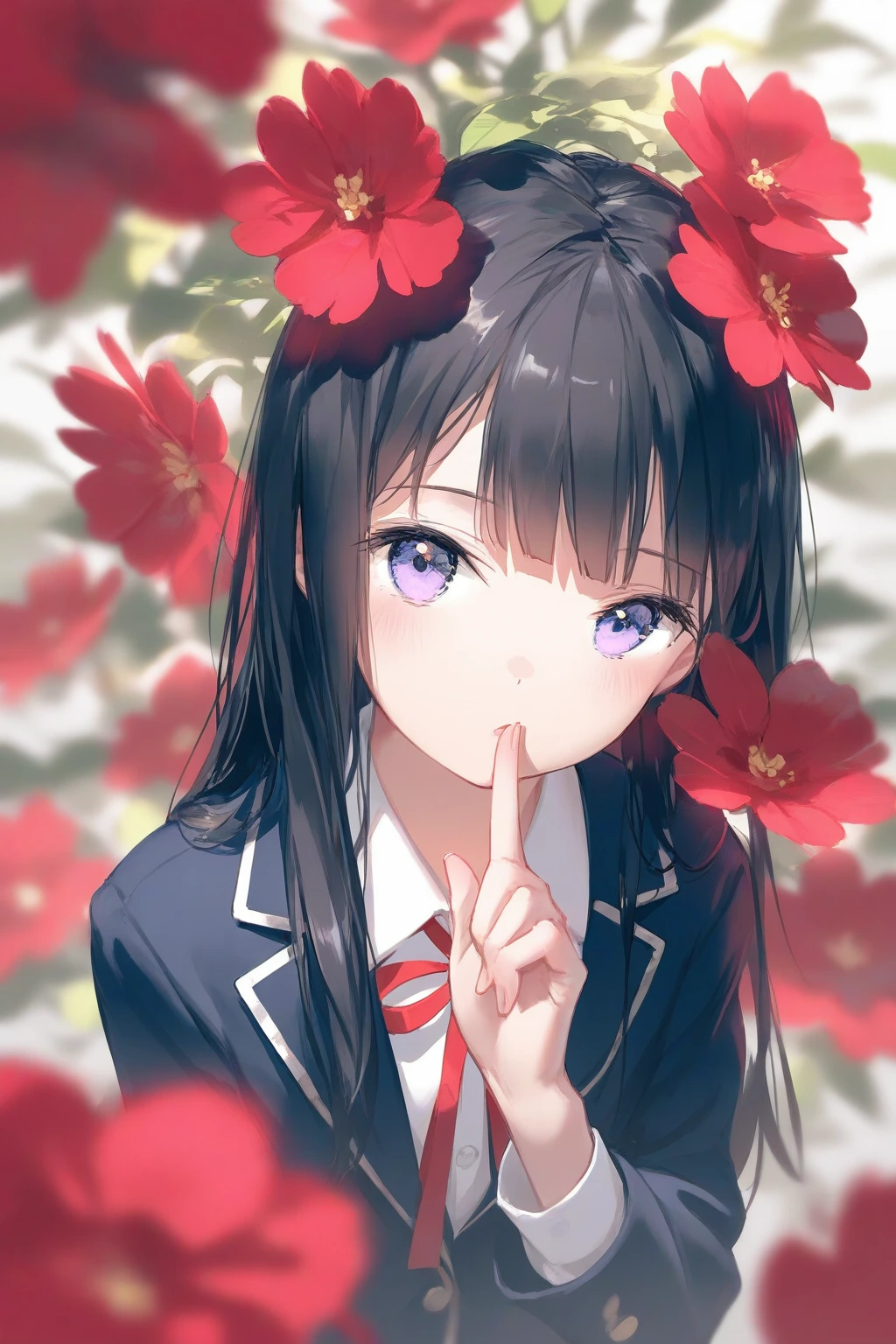 The girl suddenly took out a sign that said “cute” using right hand