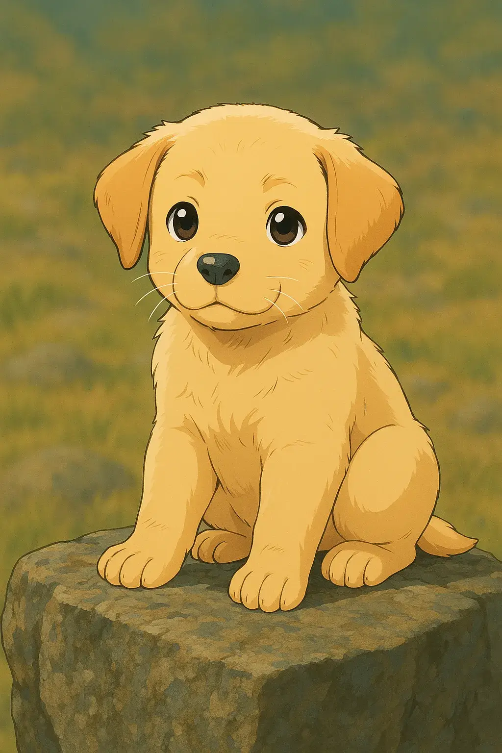 dog photo converted by studio ghibli ai generator